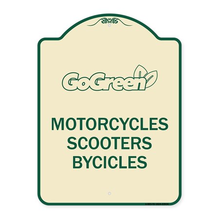Signmission Go Green Go Green Motorcycles Scooters Bicycles Heavy-Gauge Aluminum Sign, 24" x 18", TG-1824-23934 A-DES-TG-1824-23934